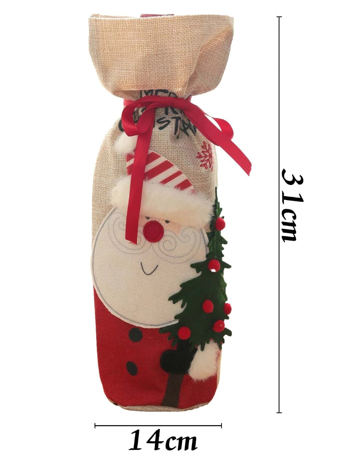 Dinossi - Yılbaşı Noel Baba Peluş Şarap Şişesi Giydirme Elbisesi