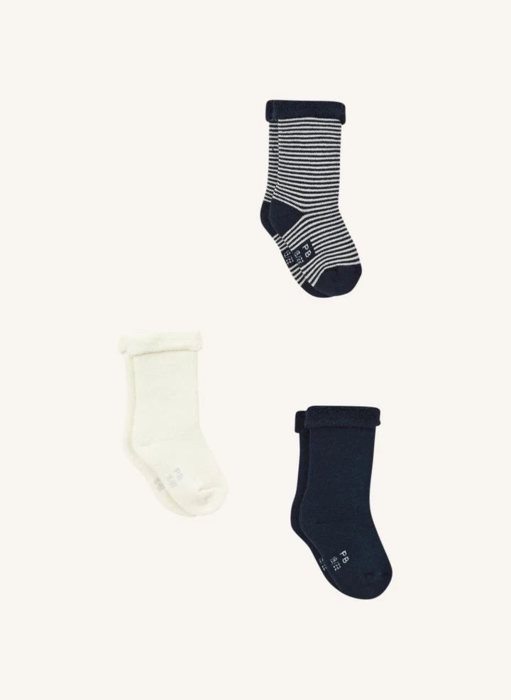 Petit Bateau - Mara Organik Pamuklu Çoraplar - 3’lü Set | Lacivert