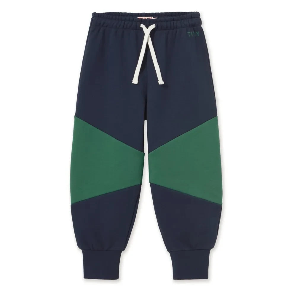 Tinycottons - Renk Bloklu Organik Pamuk Jogger Pantolon | Lacivert