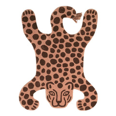 Ferm Living Kids - Safari Leopar tufteli halı 160x118 cm | Tuğla kırmızısı