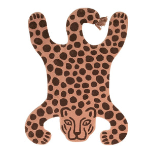 Ferm Living Kids - Safari Leopar tufteli halı 160x118 cm | Tuğla kırmızısı