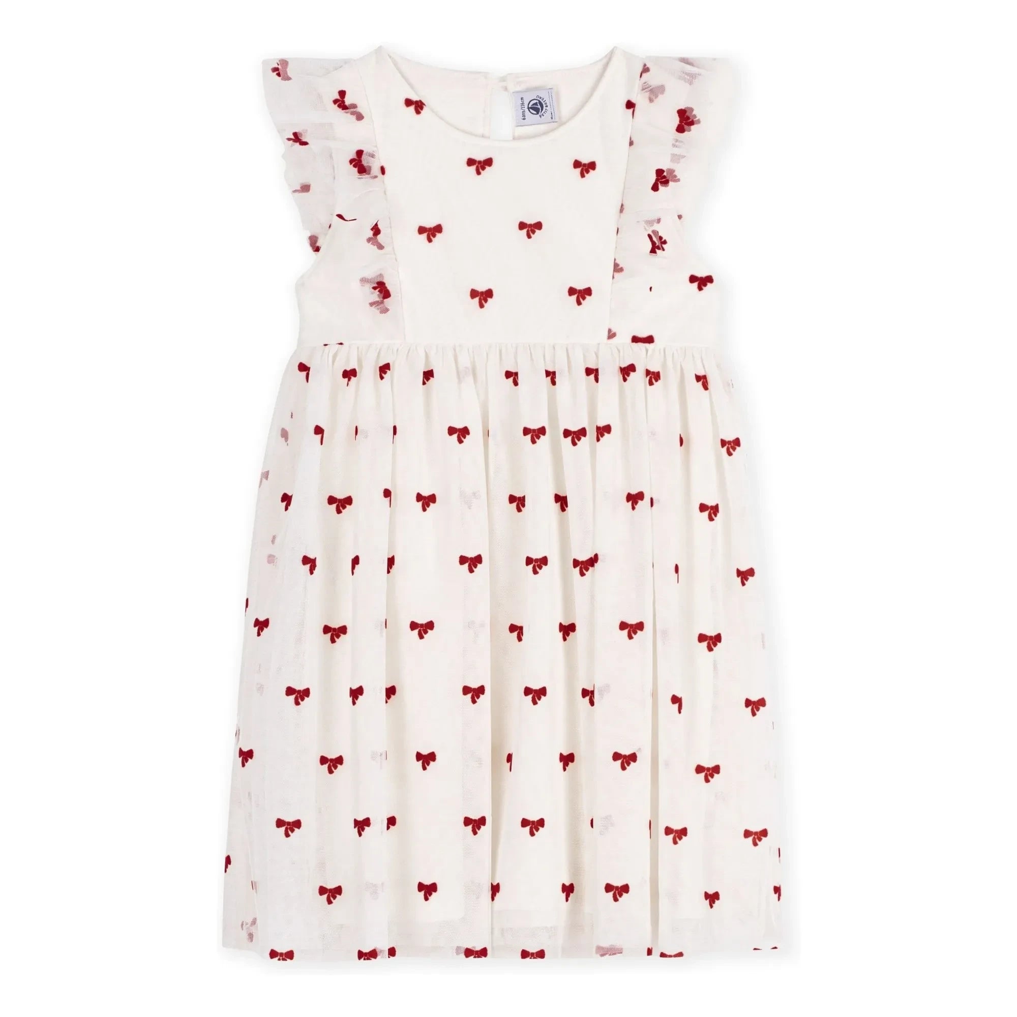 Petit Bateau - Tül Düğümlü Elbise | Ecru