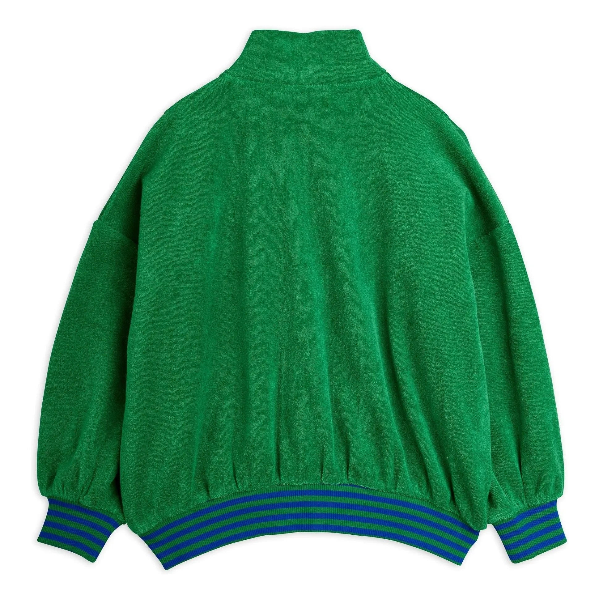 Mini Rodini - Organik pamuklu havlu fermuarlı sweatshirt | Yeşil