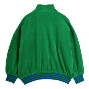 Mini Rodini - Organik pamuklu havlu fermuarlı sweatshirt | Yeşil