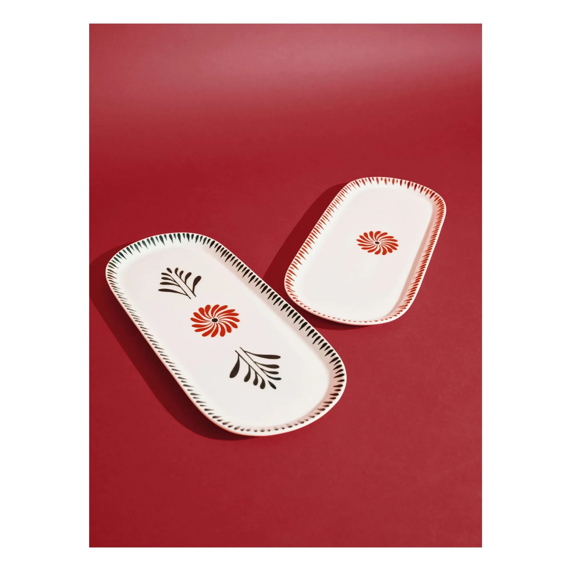 Serax - Baazar oval servis tabağı, Waww La Table - 2'li Set | Kırmızı