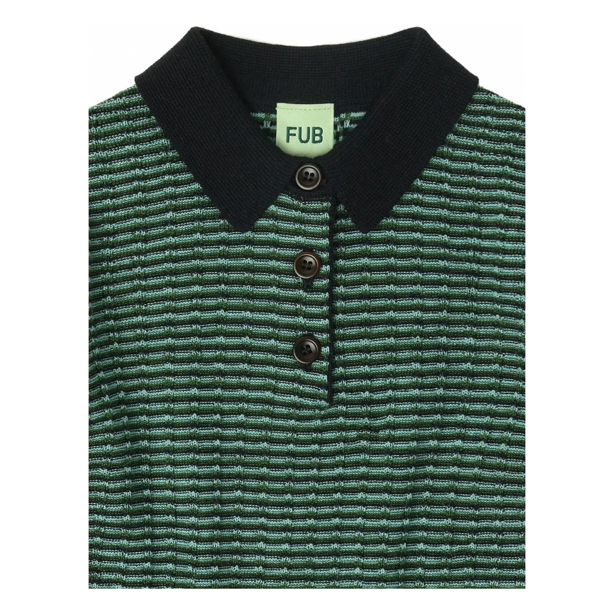 FUB - Merinos yün polo tişört | Yeşil