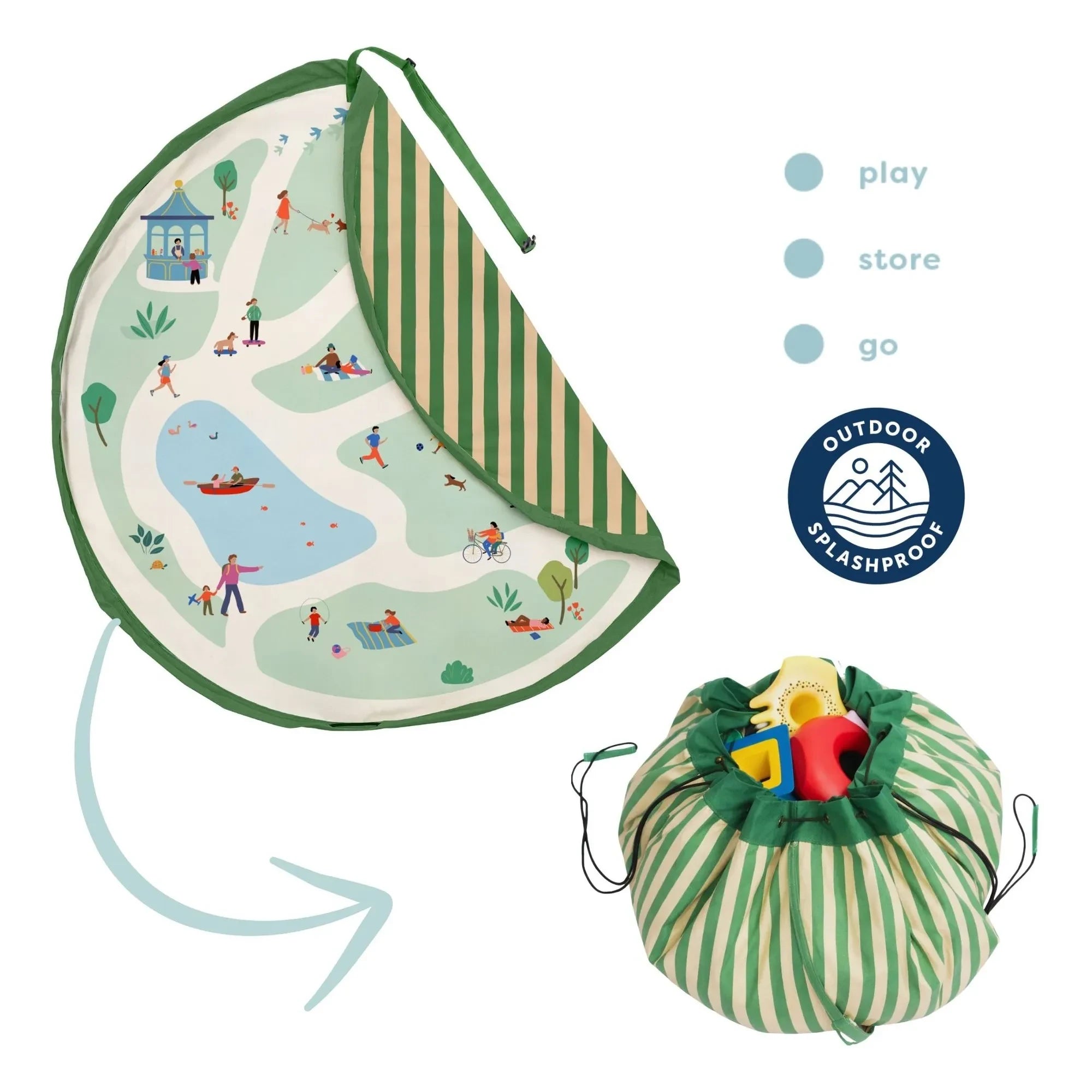 Play and Go - Çanta / Noomad açık hava oyun matı - Park | Yeşil