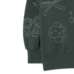 Tinycottons - Organik Pamuk Mantar Sweatshirt | Yeşil