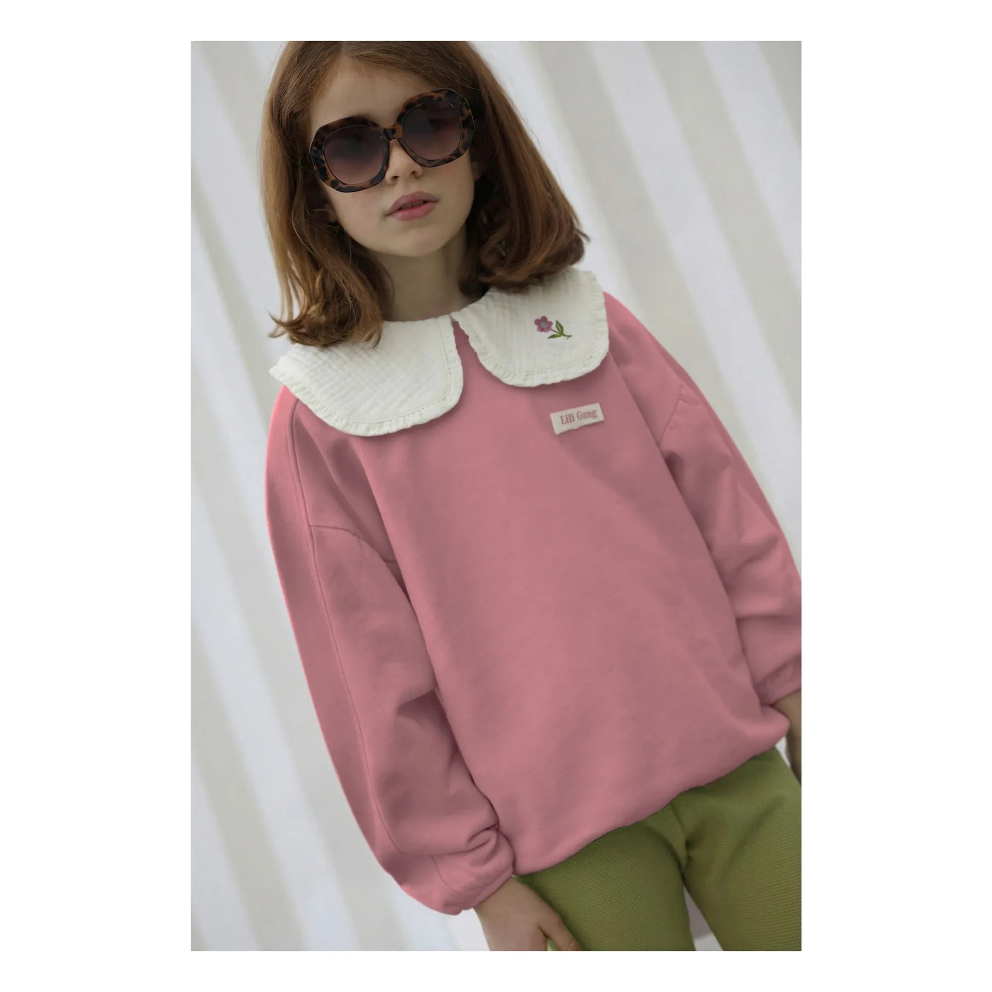 Lililotte - Salomé organik pamuk sweatshirt | Toz Pembe