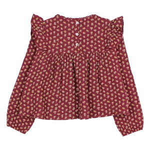 Búho - Blouse Cottage Fleurie Organik Pamuk | Bordo
