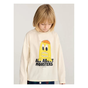 Bobo Choses - Lemon T-shirt All About Monsters Organik pamuk | Ekru