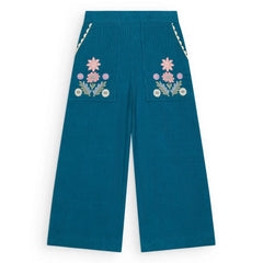 Louise Misha - Floralia organik pamuk pantolon | Mavi