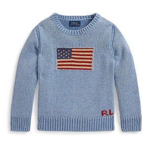 Ralph Lauren - Amerikan bayraklı kazak | Açık Mavi