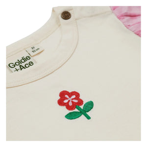 Goldie + Ace - Vichy Balon Kollu Tişört | Krem