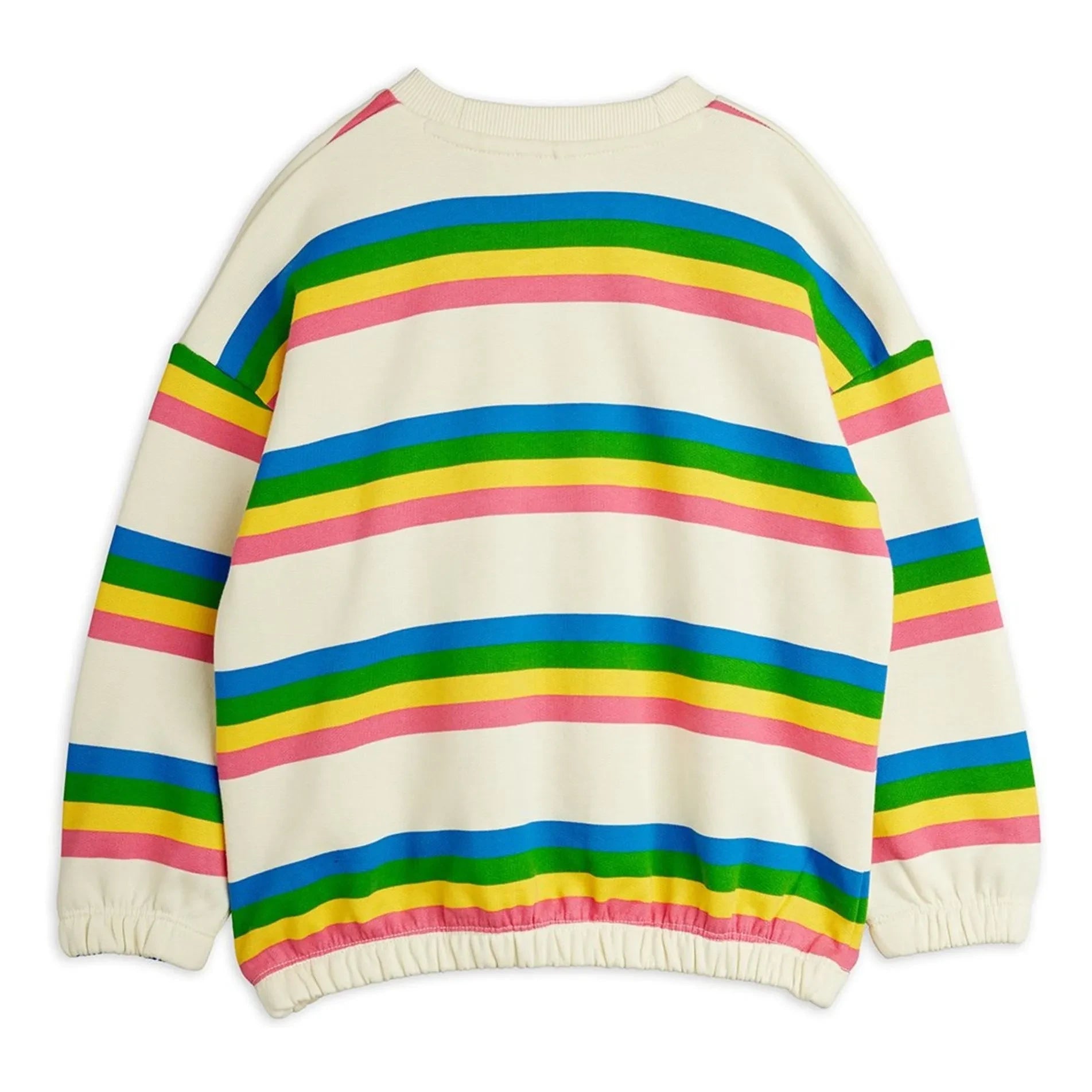 Mini Rodini - Organik pamuklu çizgili sweatshirt | Ecru