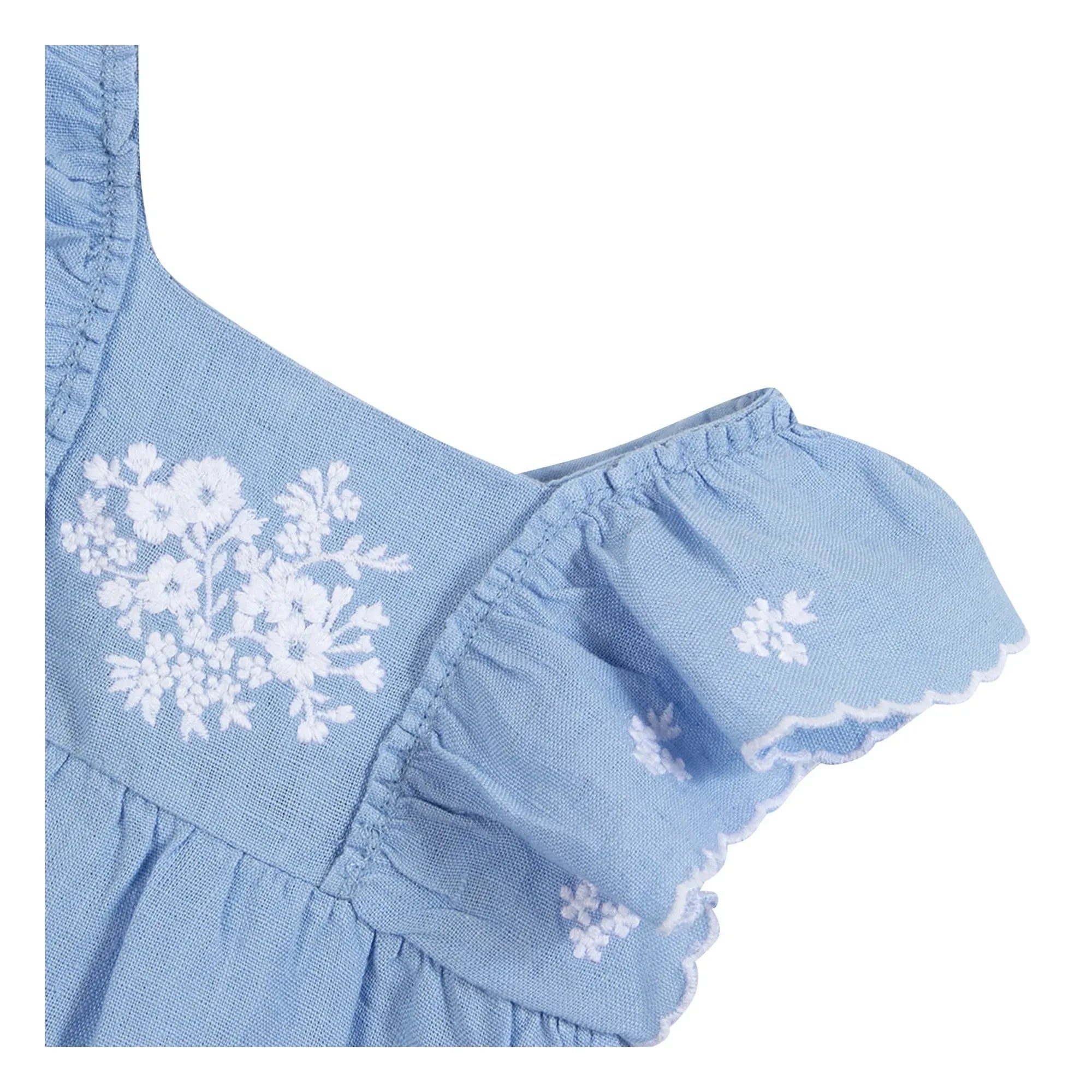 Tartine et Chocolat - İşlemeli Feston Elbise | Azure blue