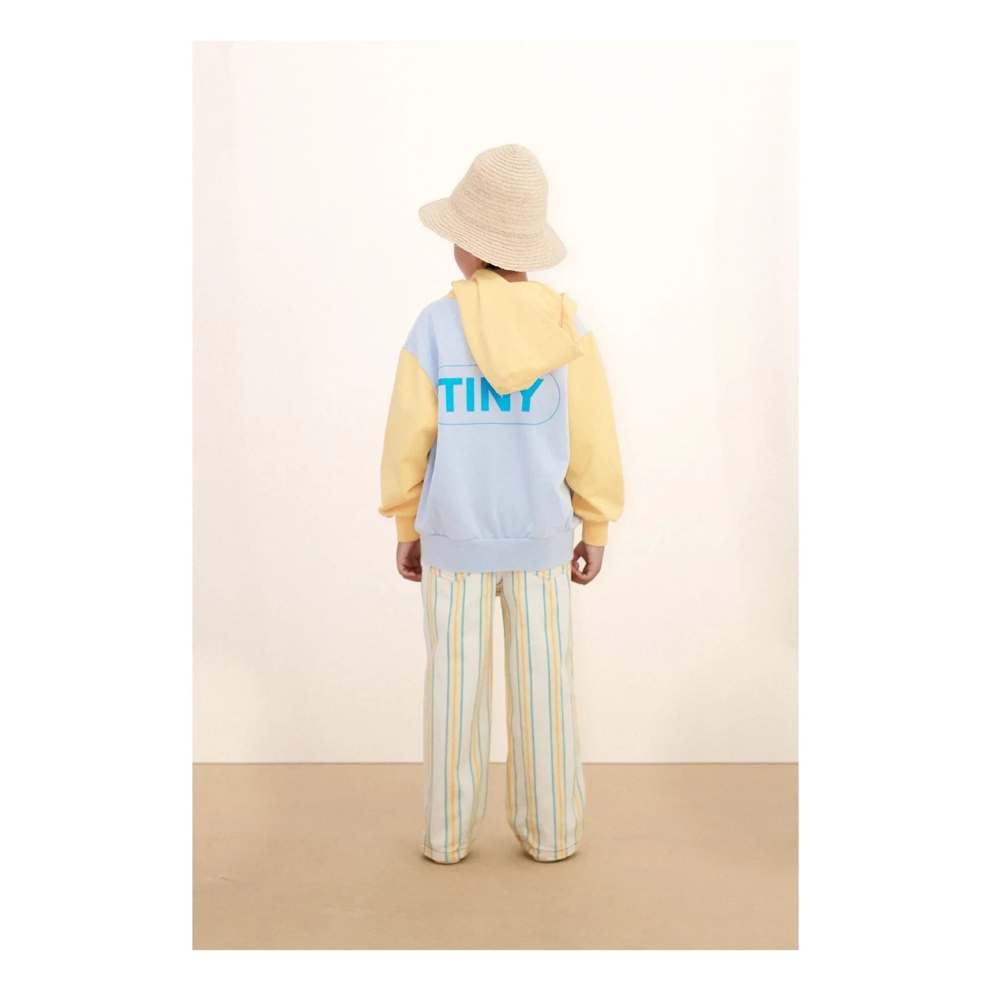 Tinycottons - Renk Bloklu Organik Pamuklu Kapüşonlu Sweatshirt | Yeşil