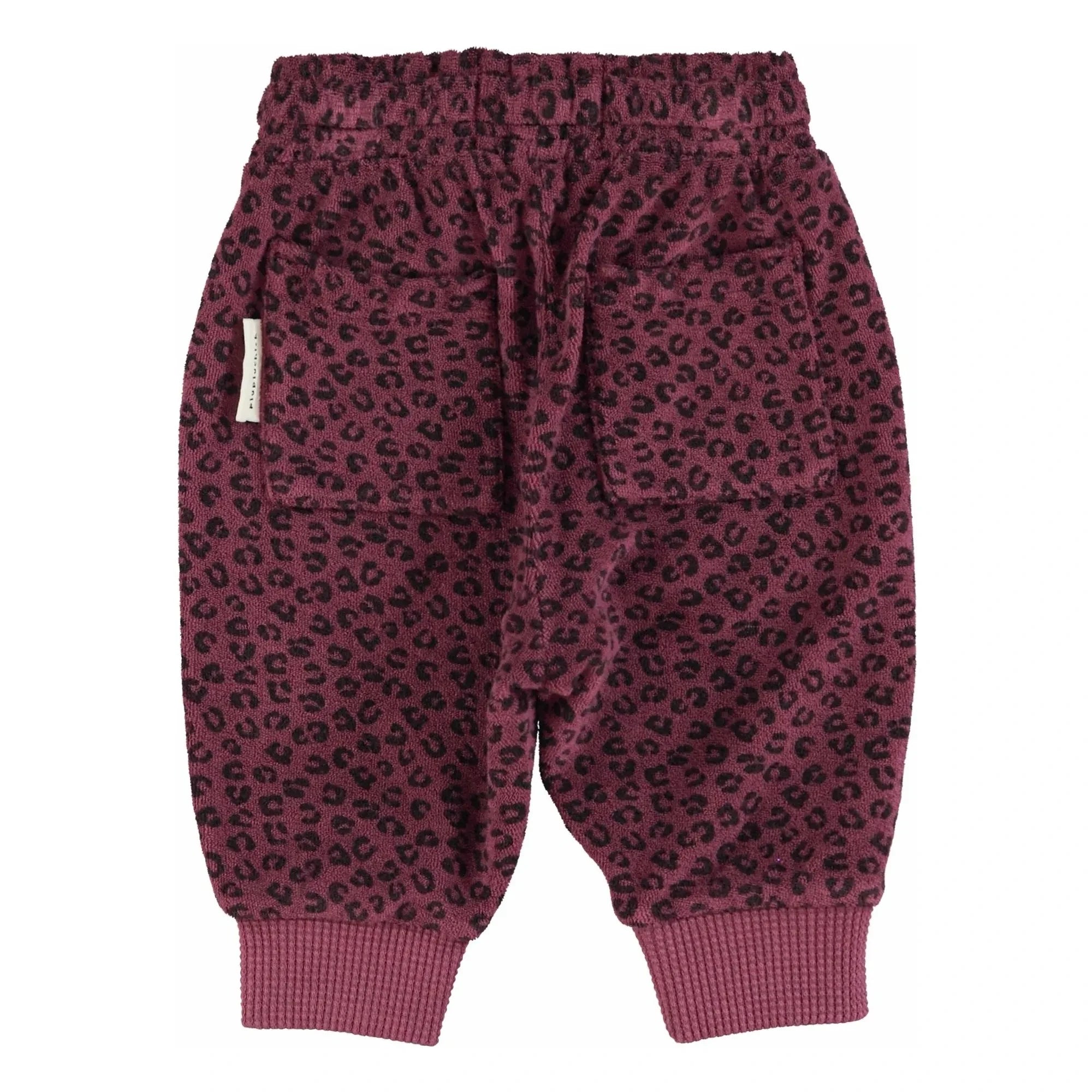 Piupiuchick - Organik Pamuklu Leopar Desenli Terry Jogger | Aubergine