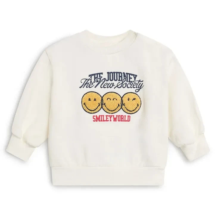 the new society - Bebek Gülücük Sweatshirt | Beyaz