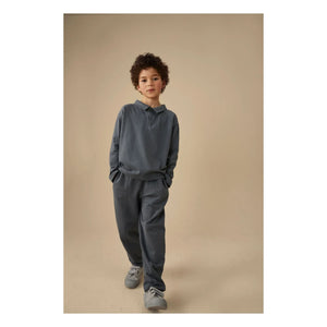 Gray Label - Organik pamuk polo gömlek | Gri mavi
