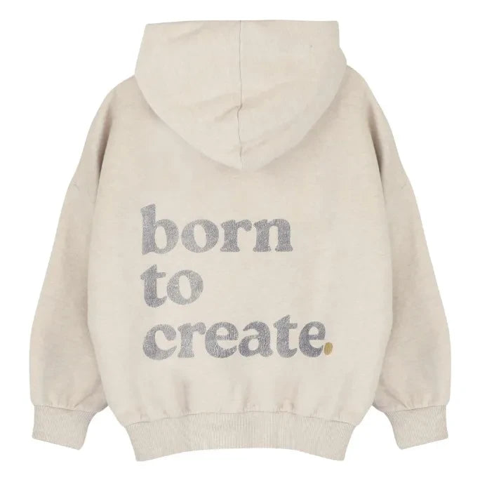 Jenest - Chris Chiné Organik Pamuklu Kapüşonlu Sweatshirt | Bej