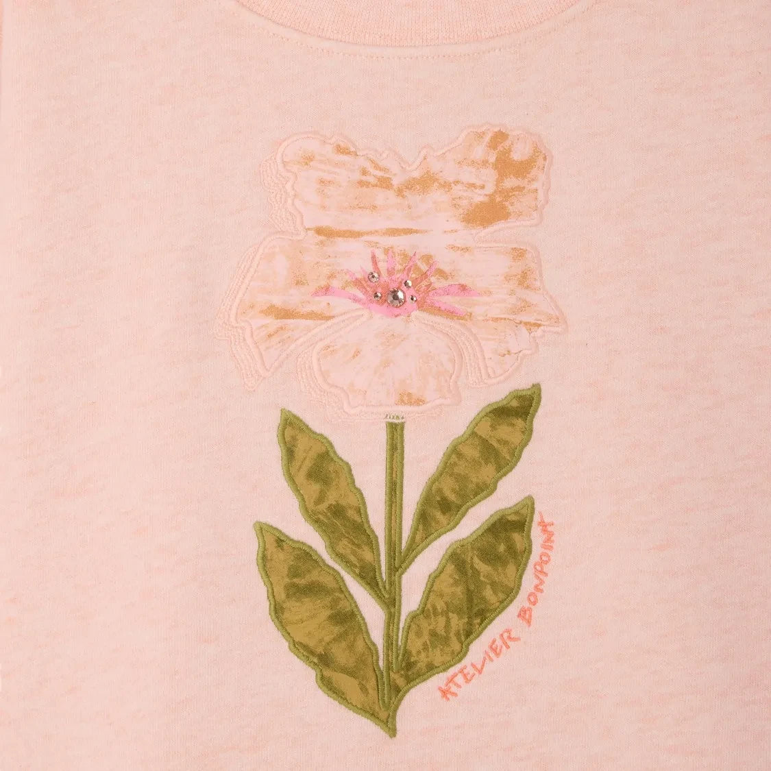 Bonpoint - Myla Fleur organik pamuk sweatshirt | Pembe