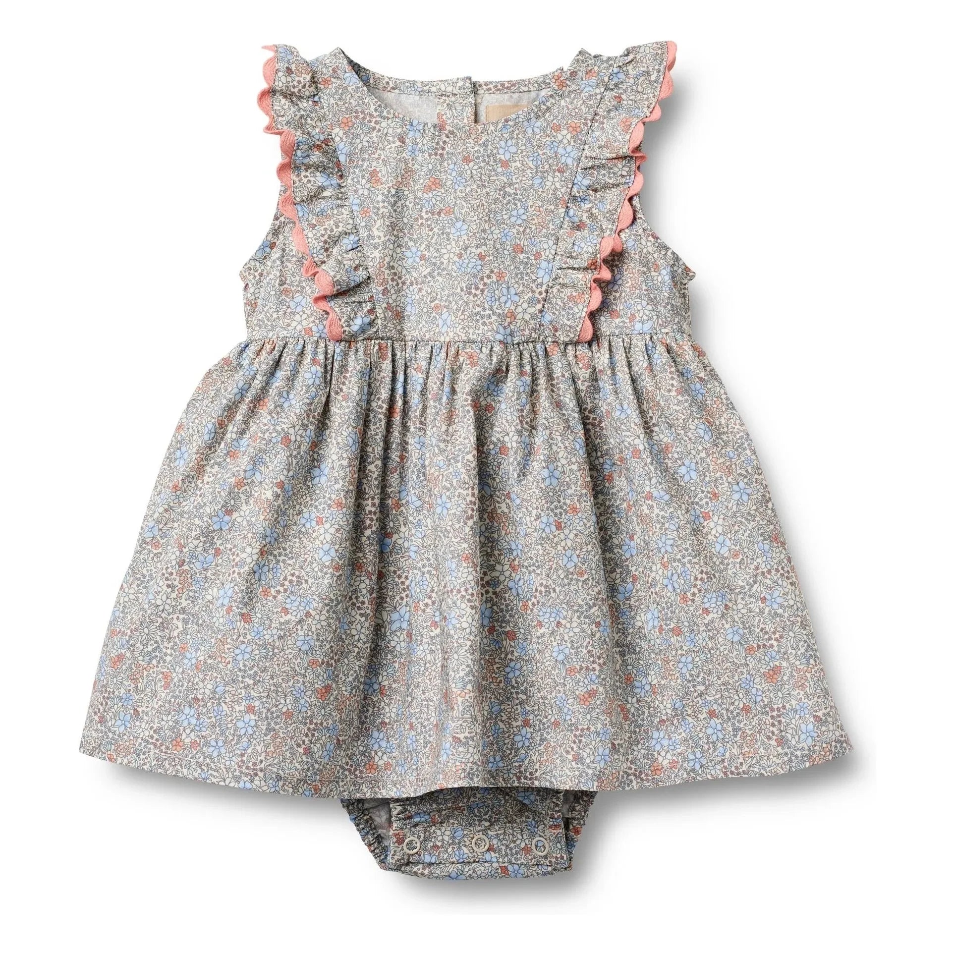 Wheat - Baskılı Biyeli Safia Elbise | Açık Mavi