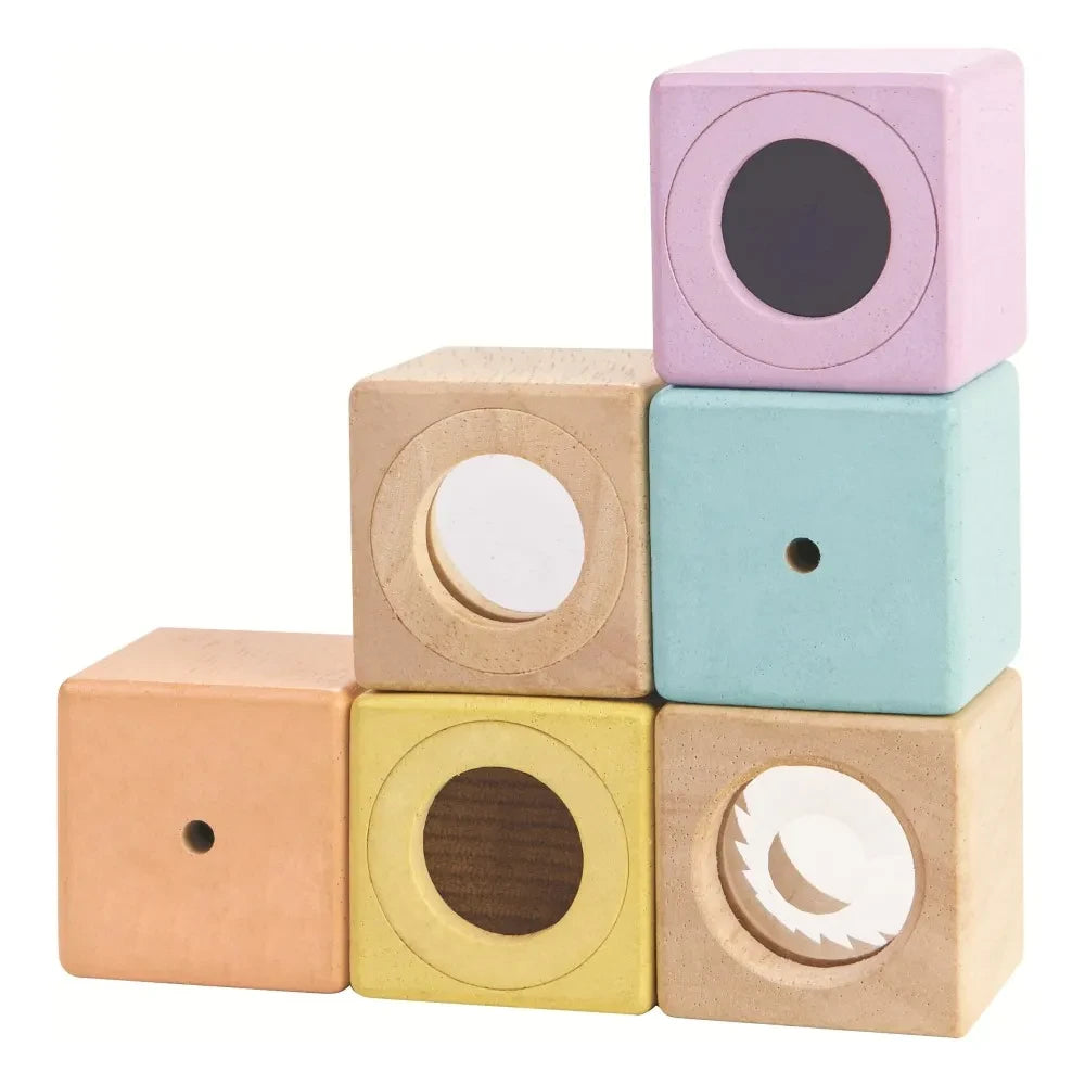 Plan Toys - Pastel Senses Blokları - 6'lı Set