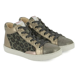 Pom d'Api - Top Touch Dantel Leopar Sneaker | Altın
