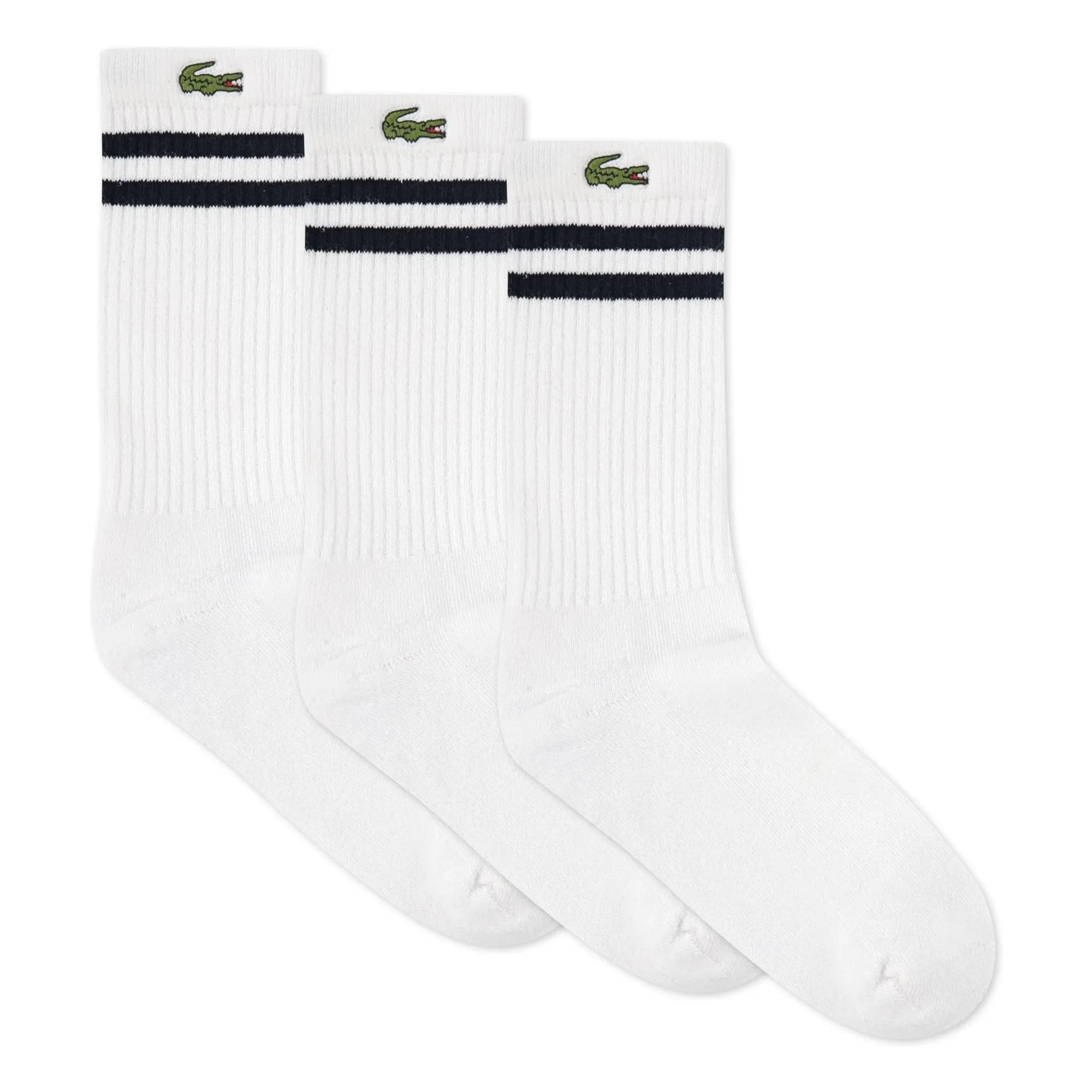 Lacoste - 3 Çift Organik Pamuk Logolu Çorap | Beyaz