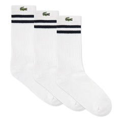 Lacoste - 3 Çift Organik Pamuk Logolu Çorap | Beyaz