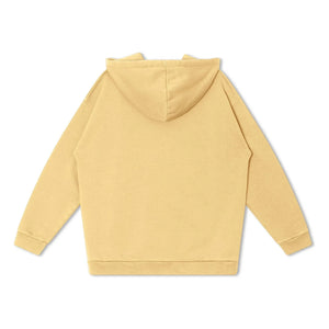 Matona - Organik pamuklu kapüşonlu fermuarlı sweatshirt | Soluk sarı