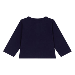 Petit Bateau - Organik pamuklu hırka | Gece mavisi
