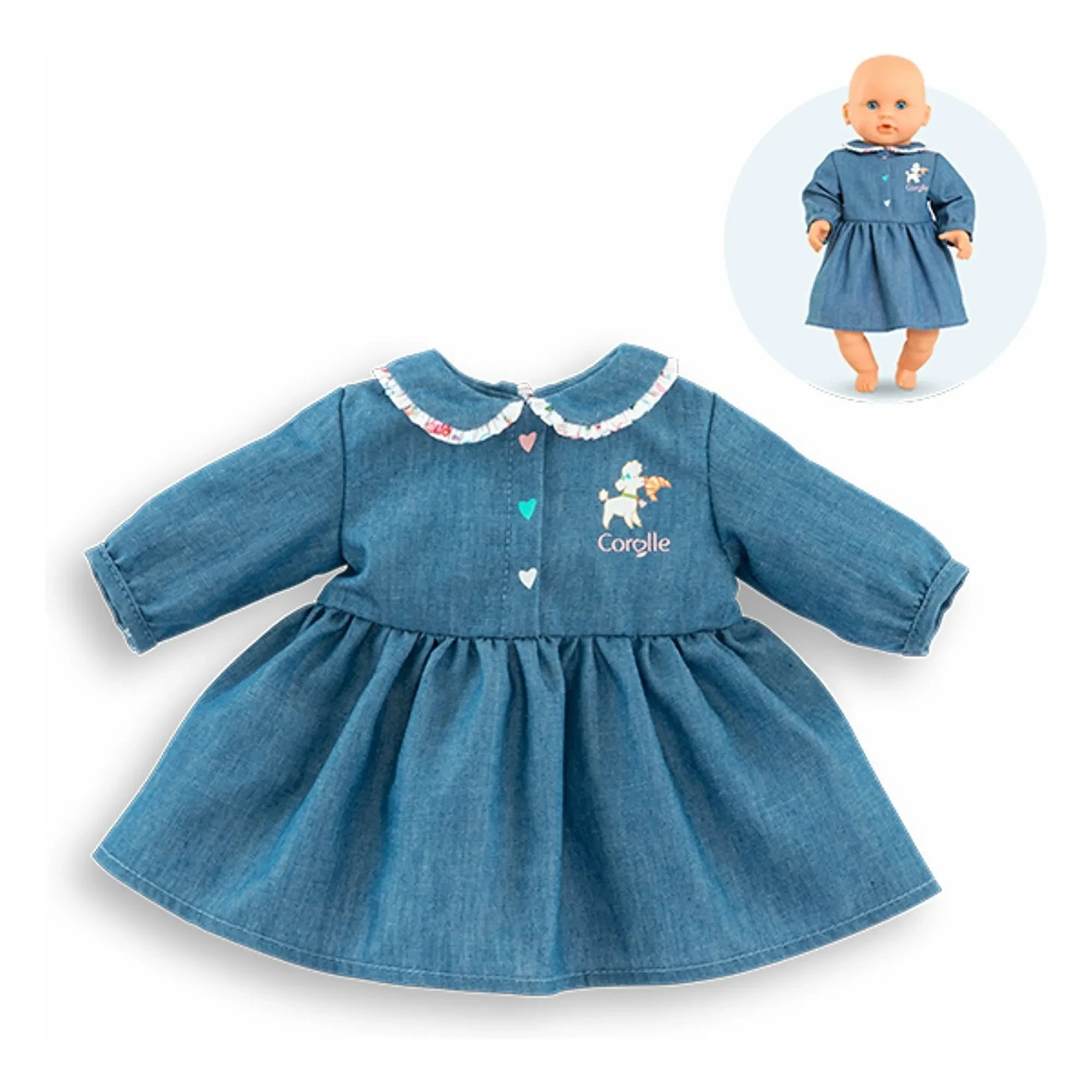 Corolle - Un week-end à Paris 30 cm bebek için elbise | Denim mavi