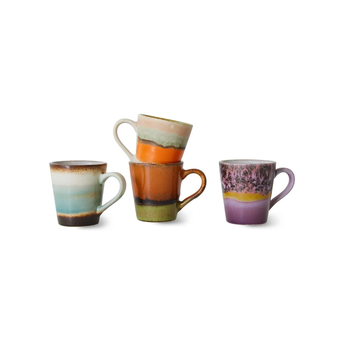 HKliving - Taş Seramik Kupalar - 4'lü Set