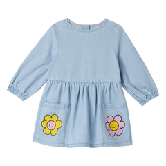 Stella McCartney Kids - Kot Çiçekli Elbise | Kot mavisi