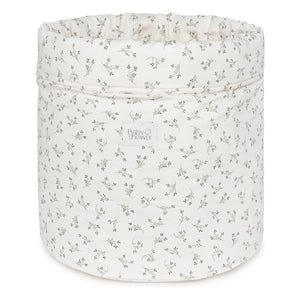 Babyshower - Olive Bloom oyuncak saklama sepeti | Ecru