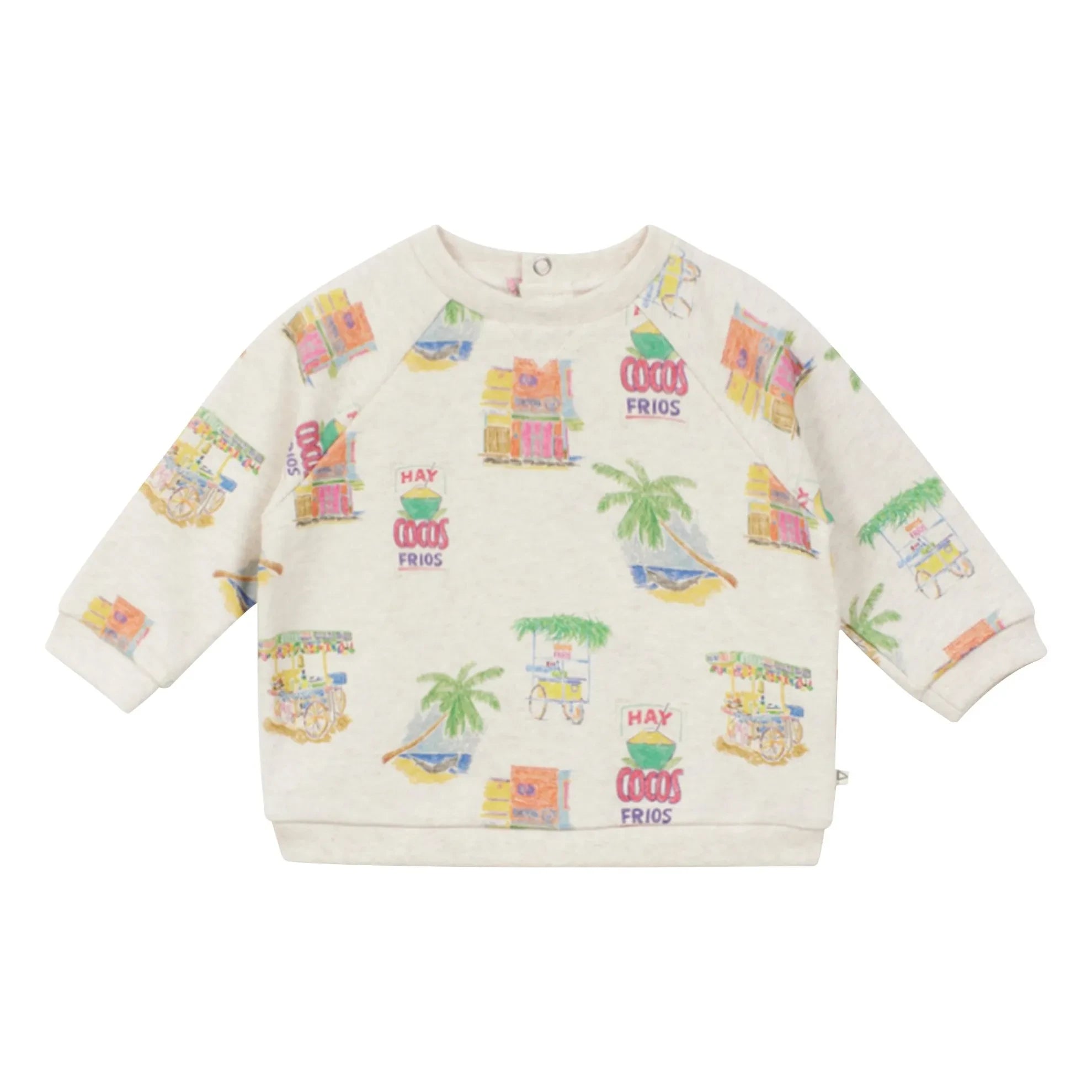 Arsène et Les Pipelettes - Organik pamuklu bebek palm sweatshirt | Heather beige