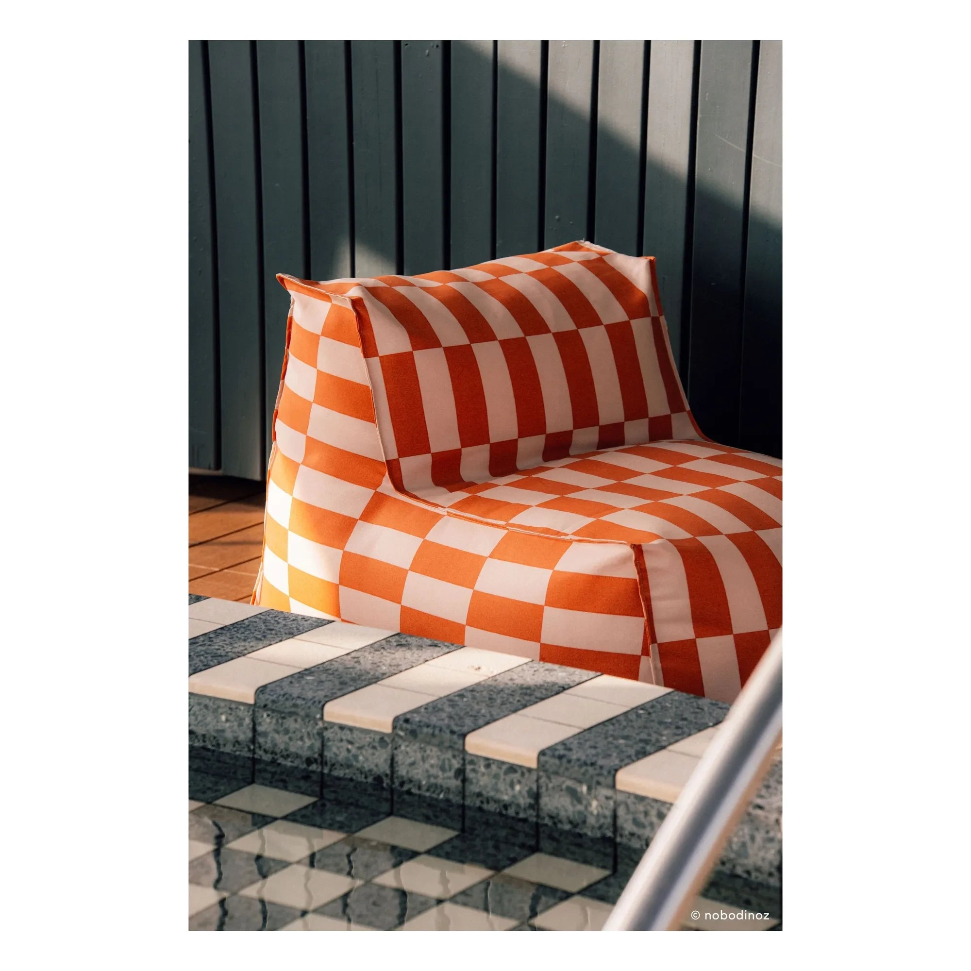 Nobodinoz - Matteo Tiles dış mekân uzun puf | Turuncu