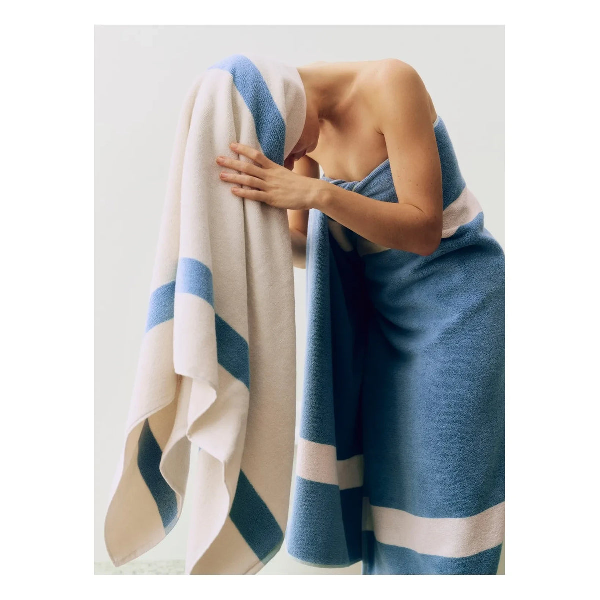 Hay - Çizgili Banyo Havlusu | Açık Mavi