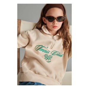 Mipounet - Juliette Organik Pamuk Fermuarlı Sweatshirt | Ecru