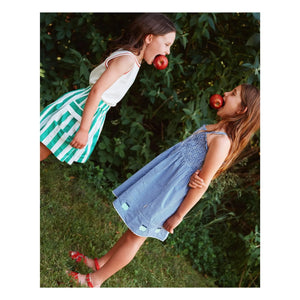 Goldie + Ace - Gingham Büzgülü Elbise | Mavi