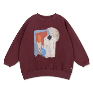 Repose AMS - Rahat Organik Pamuklu Sweatshirt | Bordo