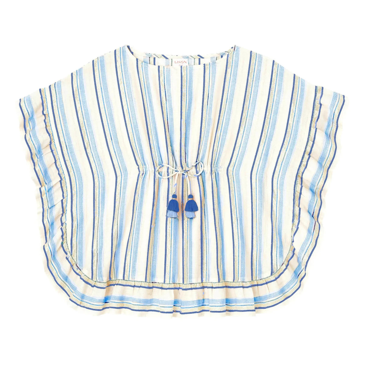 Lison Paris - Çizgili Metalik Kaftan | Bej