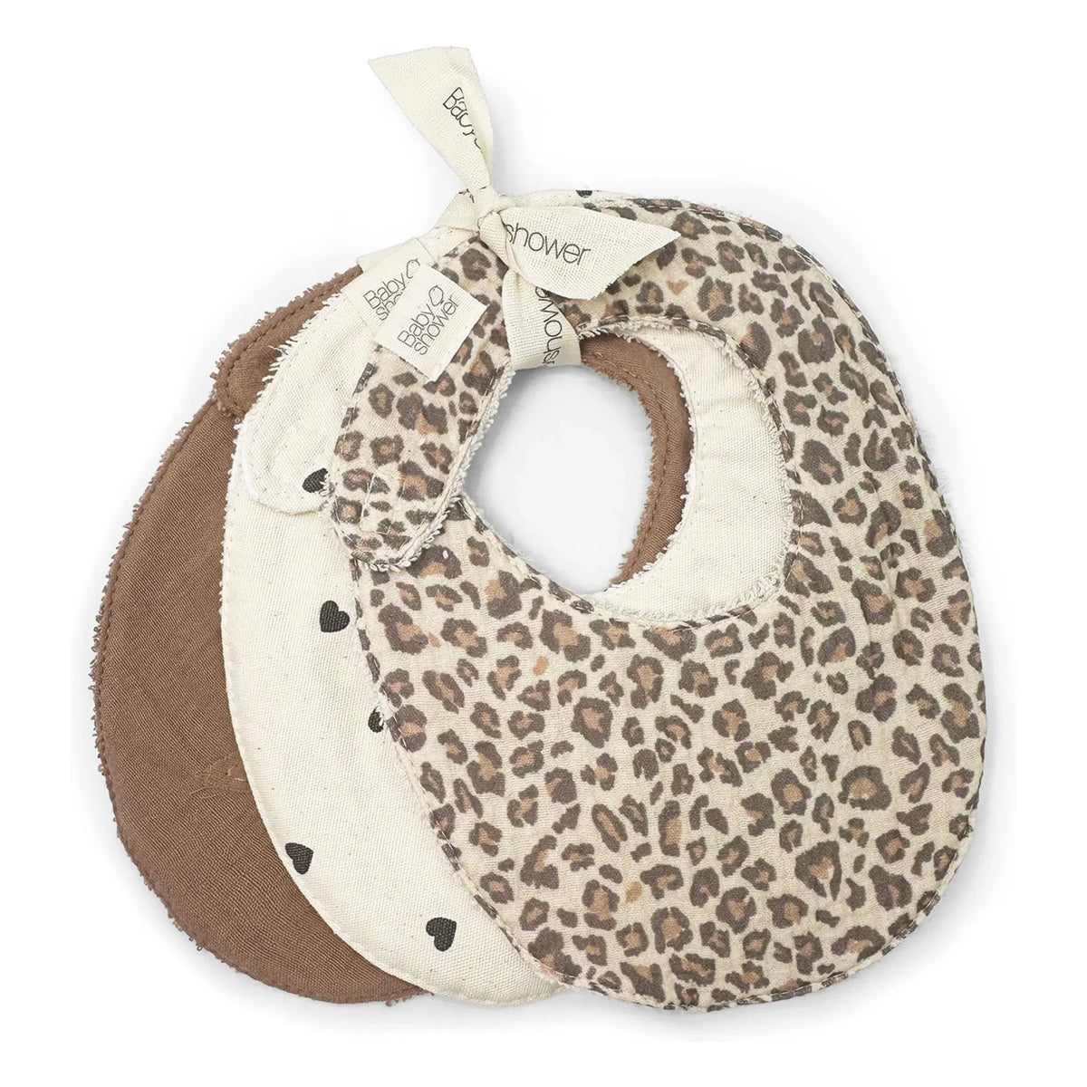 Babyshower - Leopar Desenli 3’lü Mama Önlüğü Seti