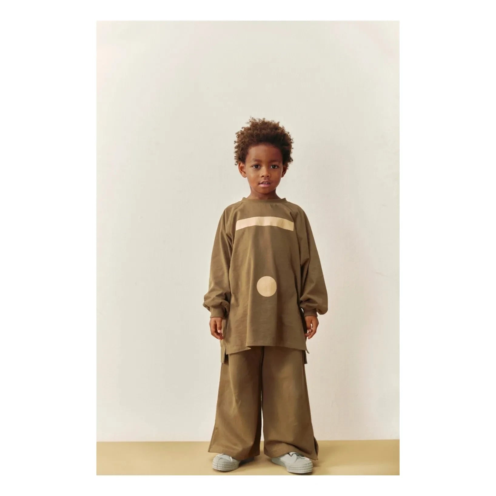 Gray Label - Oversize Uzun Kollu Tişört Gri Etiket Organik Pamuk | Kahverengi