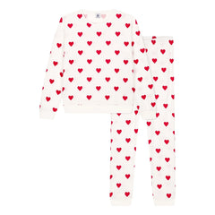 Petit Bateau - Kalp Pijama Seti - Kadın Koleksiyonu | Beyaz