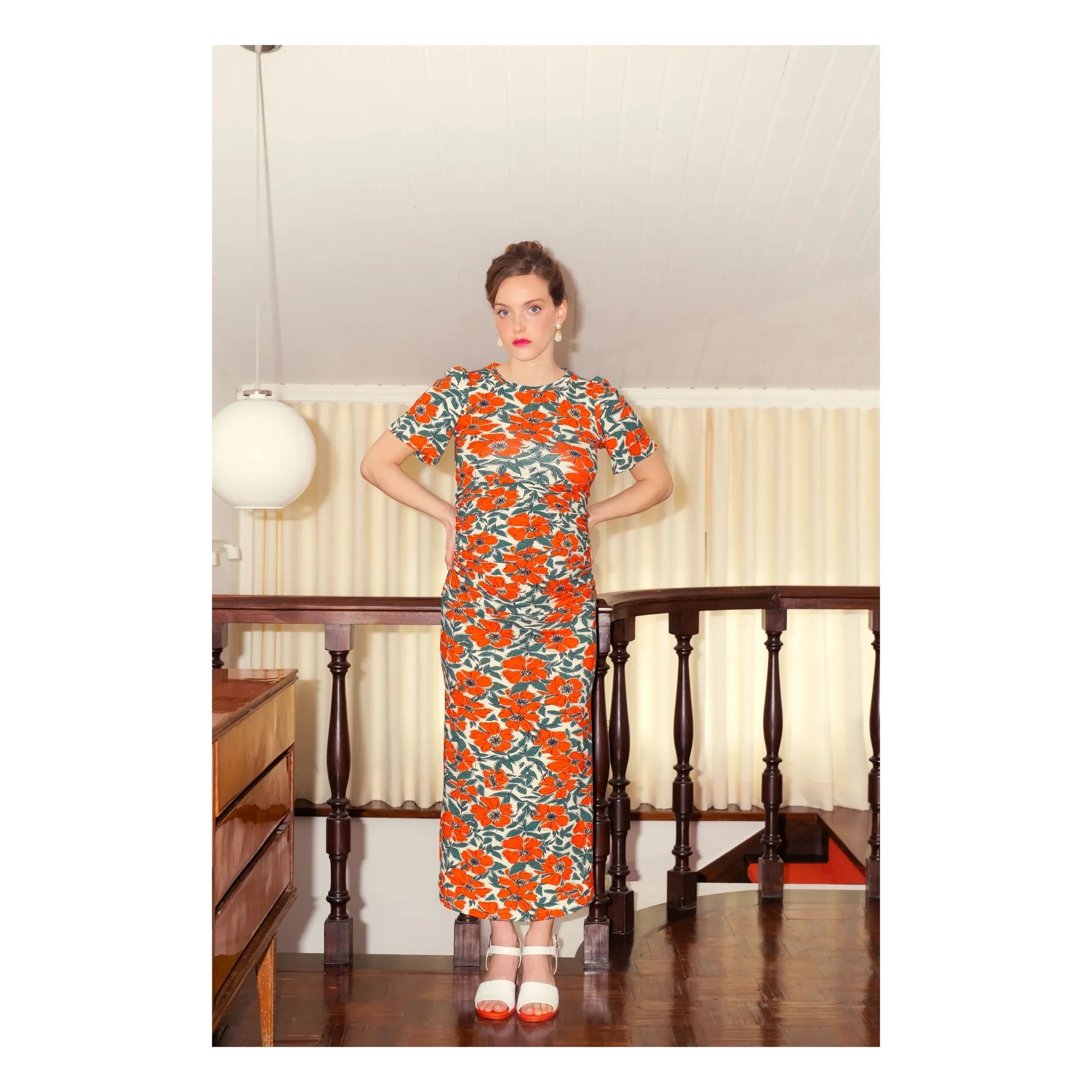 Paloma Collection - Theodora Kırmızı Hamile Elbisesi
