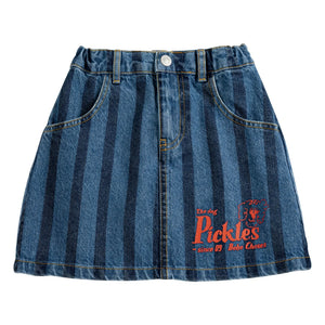Bobo Choses - Çizgili Denim Etek Organik Pamuk | Mavi