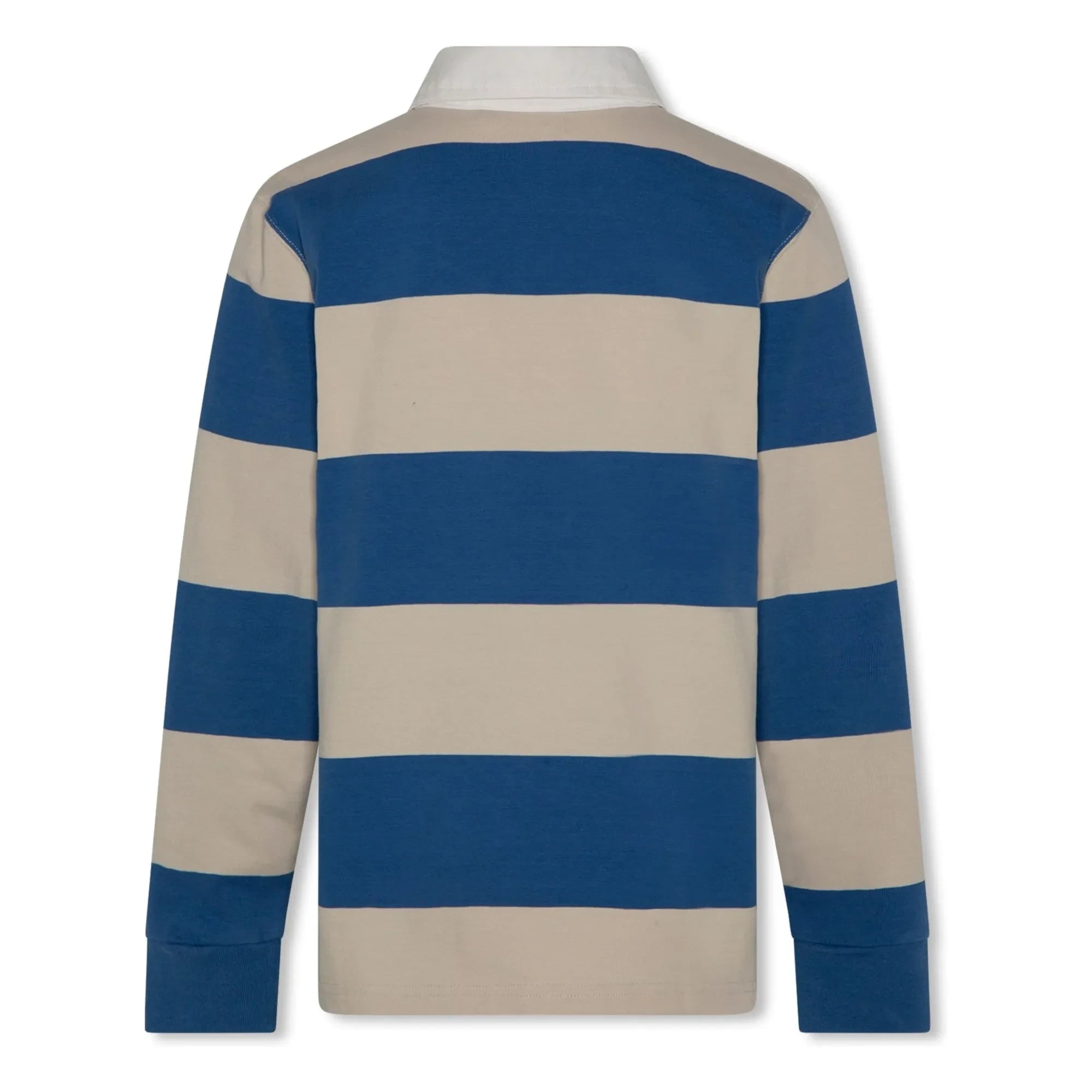AO76 - Davey Çizgili Pamuk Geri Dönüştürülmüş Polo Sweatshirt | Mavi